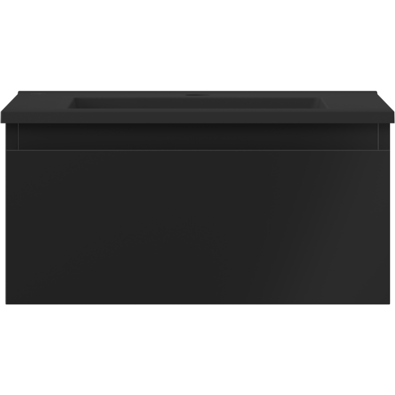 Mexen Orio Badezimmerschrank 50 cm mit Waschbecken Otis, 1 Schublade, schwarz matt - 91A10-05023-1-BF71-W18M71