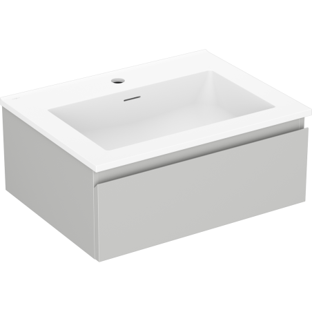 Mexen Orio Badezimmerunterschrank 60 cm mit Waschbecken Otis, 1 Schublade, grau matt/weiß matt - 91A10-06023-1-BF62-W18M01