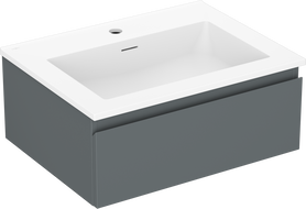 Mexen Orio Badezimmerschrank 60 cm mit Waschbecken Otis, 1 Schublade, Graphit matt/weiß matt - 91A10-06023-1-BF66-W18M01