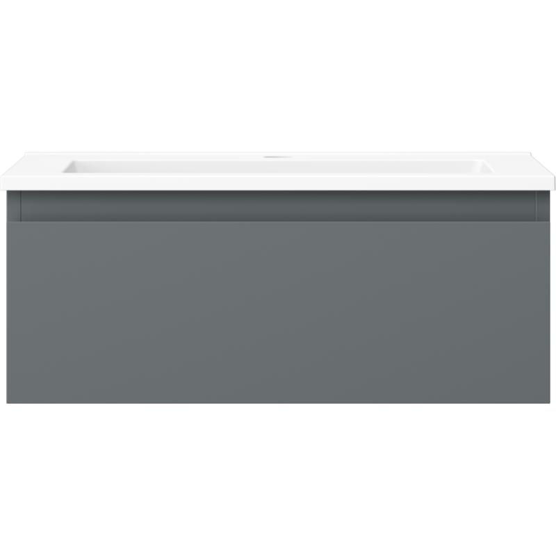 Mexen Orio Badezimmerschrank 60 cm mit Waschbecken Otis, 1 Schublade, Graphit matt/weiß matt - 91A10-06023-1-BF66-W18M01