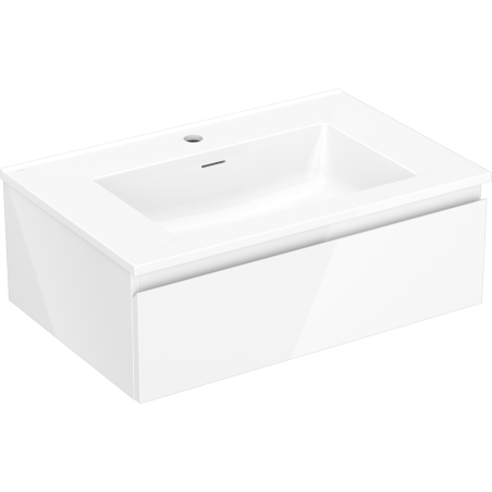 Mexen Orio Badezimmer-Schrank 70 cm mit Waschbecken Otis, 1 Schublade, Weiß Glanz - 91A10-07023-1-BF00-W18M00