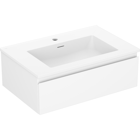 Mexen Orio Badezimmerschrank 70 cm mit Waschbecken Otis, 1 Schublade, weiß matt - 91A10-07023-1-BF01-W18M01