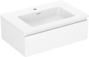 Mexen Orio Badezimmerschrank 70 cm mit Waschbecken Otis, 1 Schublade, weiß matt - 91A10-07023-1-BF01-W18M01