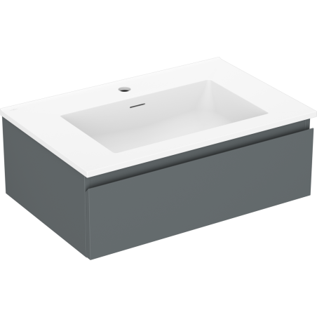 Mexen Orio Badezimmerschrank 70 cm mit Waschtisch Otis, 1 Schublade, Graphit matt/weiß matt - 91A10-07023-1-BF66-W18M01