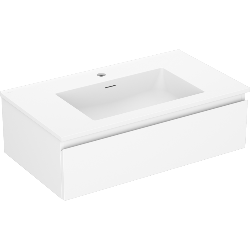 Mexen Orio Badezimmer-Unterschrank 80 cm mit Waschbecken Otis, 1 Schublade, weiß matt - 91A10-08023-1-BF01-W18M01
