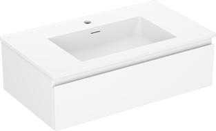 Mexen Orio Badezimmer-Unterschrank 80 cm mit Waschbecken Otis, 1 Schublade, weiß matt - 91A10-08023-1-BF01-W18M01