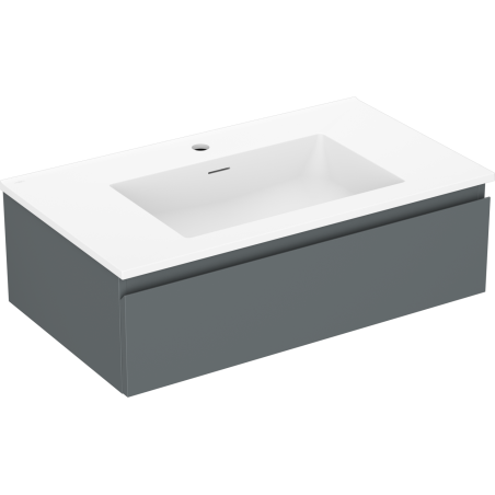 Mexen Orio Badezimmerunterschrank 80 cm mit Waschbecken Otis, 1 Schublade, graphit matt/weiß matt - 91A10-08023-1-BF66-W18M01