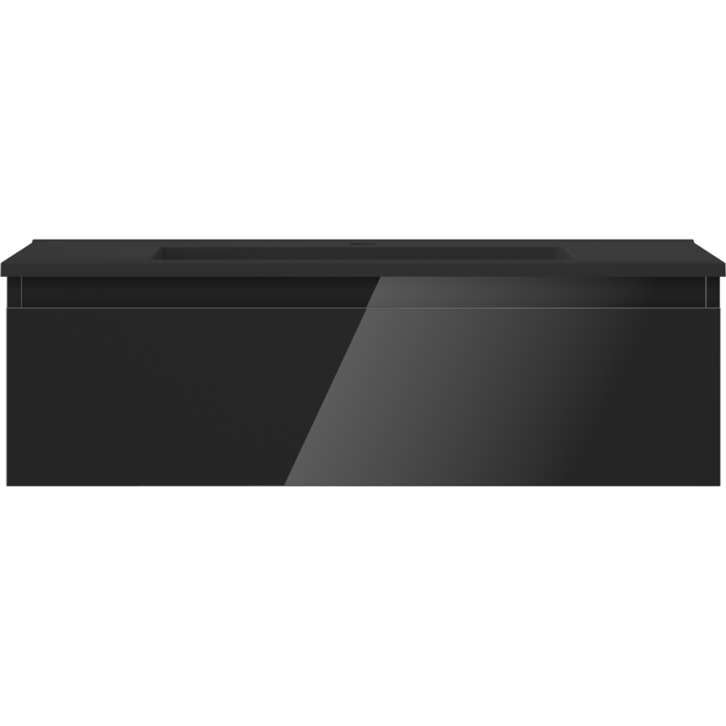 Mexen Orio Badezimmerschrank 80 cm mit Waschbecken Otis, 1 Schublade, schwarz glänzend/schwarz matt - 91A10-08023-1-BF70-W18M71