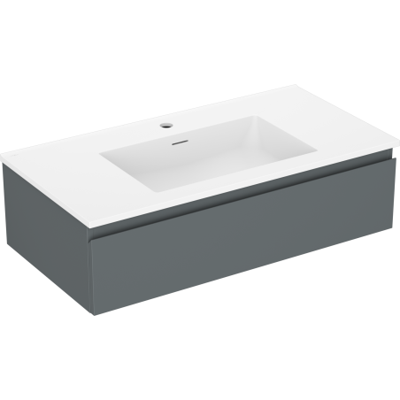 Mexen Orio Badezimmerunterschrank 90 cm mit Waschbecken Otis, 1 Schublade, Graphit Matt/Weiß Matt - 91A10-09023-1-BF66-W18M01