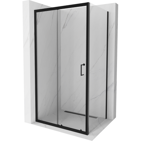 Mexen Apia Schiebeduschkabine 130 x 80 cm, transparent, schwarz - 840-130-080-70-00