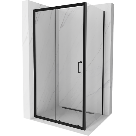 Mexen Apia schiebbare Duschkabine 130 x 70 cm, transparent, schwarz - 840-130-070-70-00