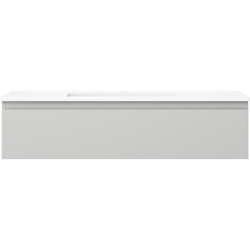 Mexen Orio Badezimmerschrank 100 cm mit Waschbecken Otis, 1 Schublade, grau matt/weiß matt - 91A10-10023-1-BF62-W18M01