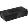 Mexen Orio Badezimmerschrank 100 cm mit Waschbecken Otis, 1 Schublade, Schwarz Glanz/Schwarz Matt - 91A10-10023-1-BF70-W18M71