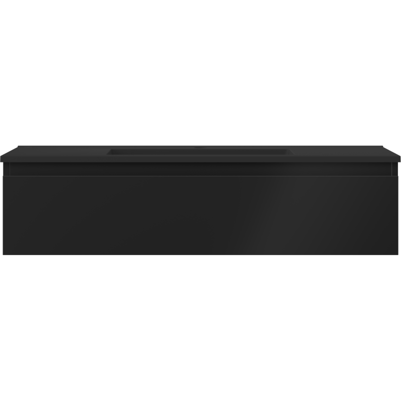 Mexen Orio Badezimmerschrank 100 cm mit Waschbecken Otis, 1 Schublade, schwarz matt - 91A10-10023-1-BF71-W18M71