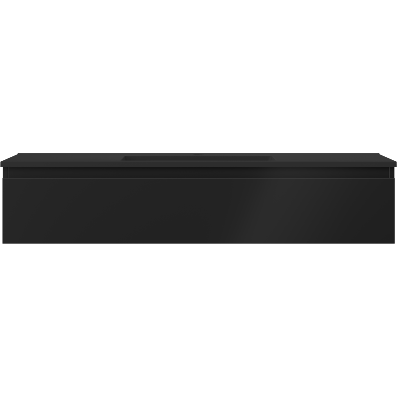 Mexen Orio Badezimmer-Unterschrank 120 cm mit Waschbecken Otis, 1 Schublade, schwarz matt - 91A10-12023-1-BF71-W18M71