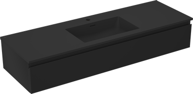 Mexen Orio Badezimmerschrank 140 cm mit Waschbecken Otis, 1 Schublade, schwarz matt - 91A10-14023-1-BF71-W18M71