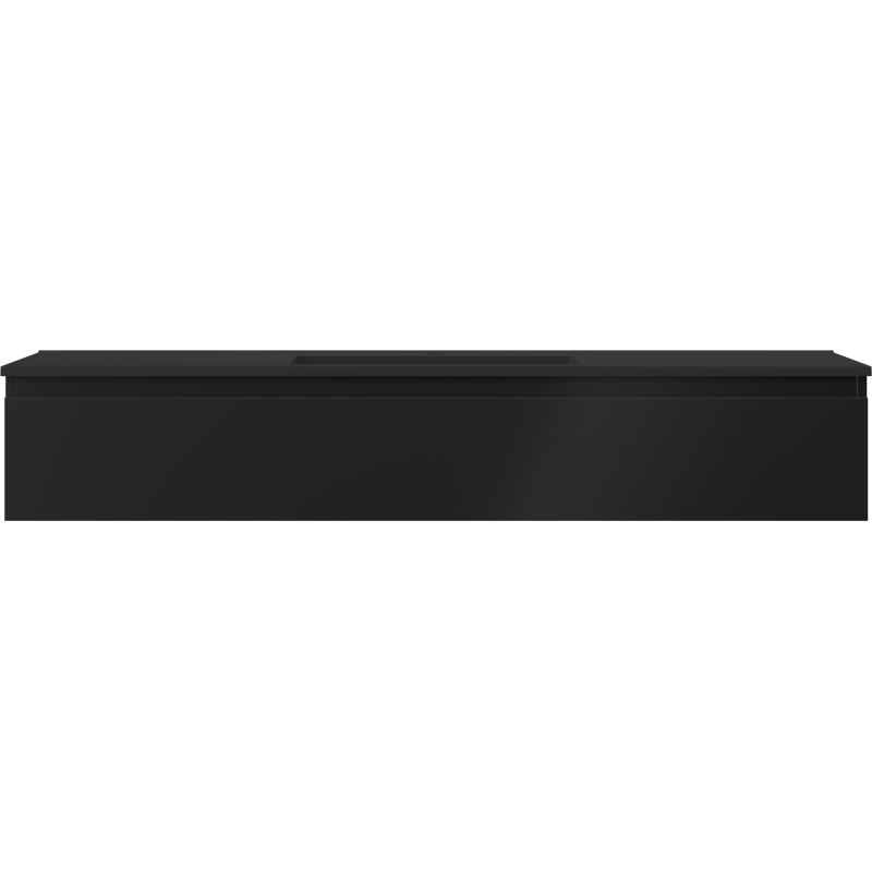 Mexen Orio Badezimmerschrank 140 cm mit Waschbecken Otis, 1 Schublade, schwarz matt - 91A10-14023-1-BF71-W18M71