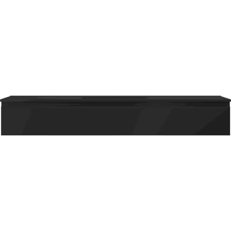 Mexen Orio Badezimmerschrank 160 cm mit Waschbecken Otis, 1 Schublade, Schwarz Matt - 91A10-16023-1-BF71-W18M71