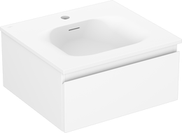 Mexen Orio Badezimmerschrank 50 cm mit Waschbecken Vela, 1 Schublade, weiß matt - 91A10-05023-1-BF01-W23M01
