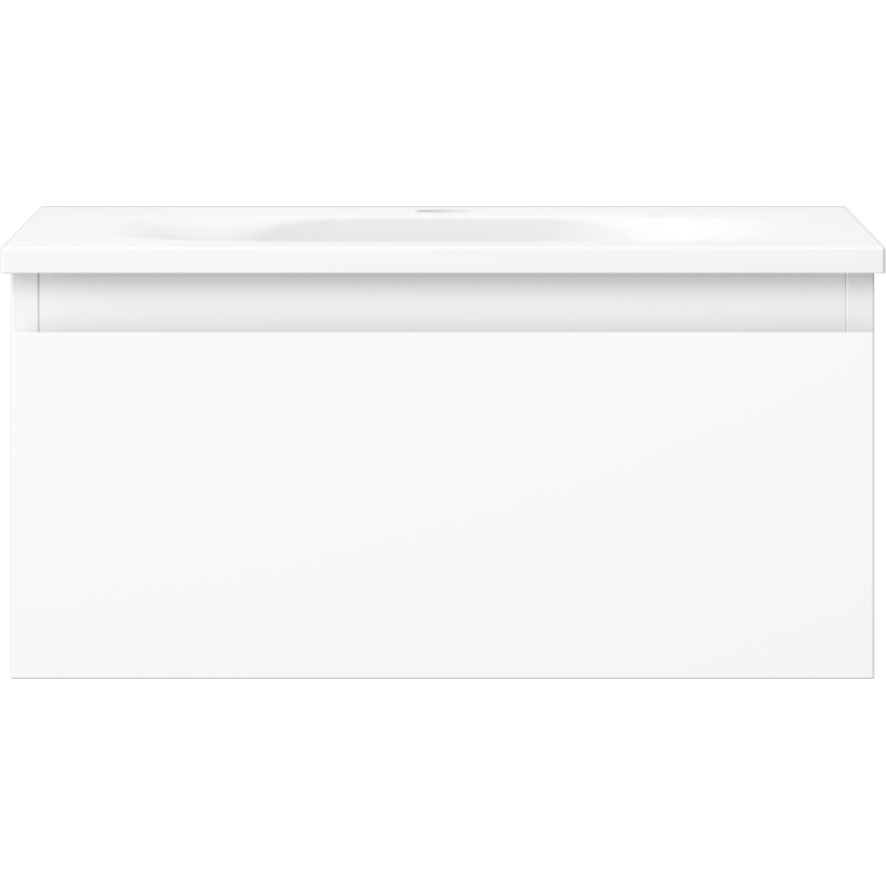 Mexen Orio Badezimmerschrank 50 cm mit Waschbecken Vela, 1 Schublade, weiß matt - 91A10-05023-1-BF01-W23M01