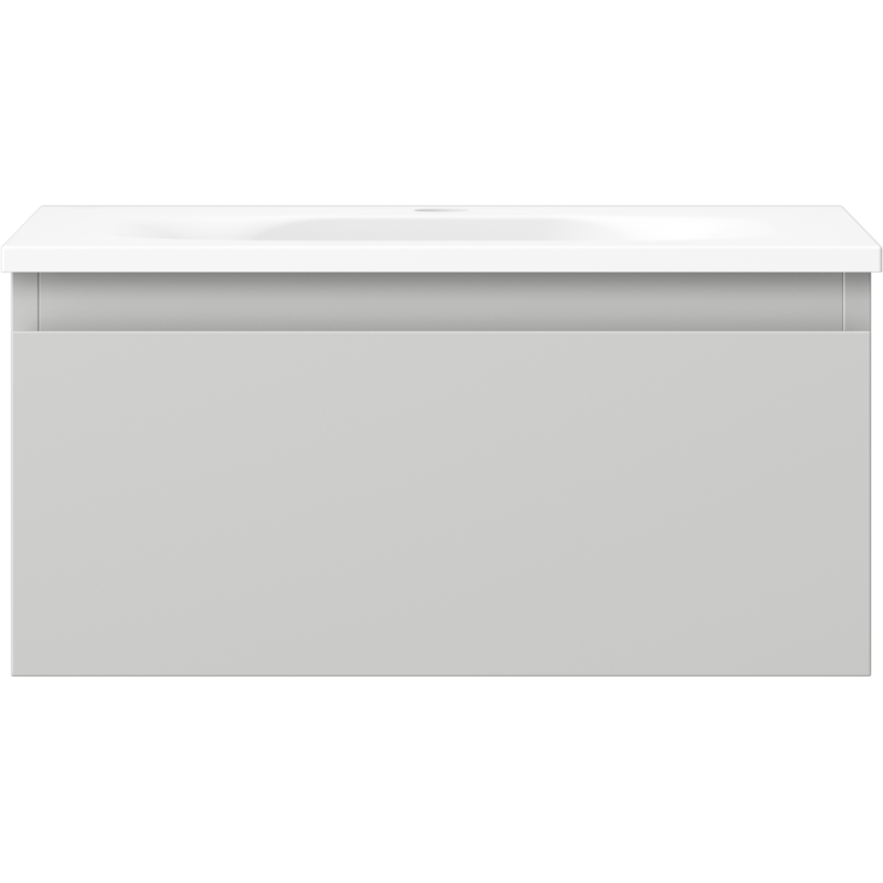 Mexen Orio Badezimmer-Schrank 50 cm mit Waschbecken Vela, 1 Schublade, grau matt/weiß matt - 91A10-05023-1-BF62-W23M01