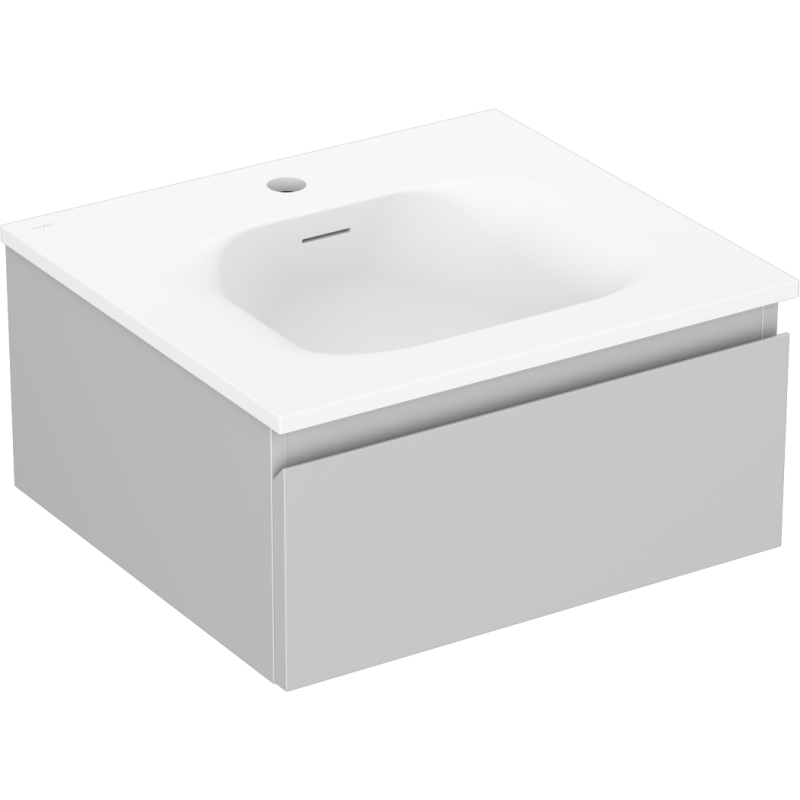 Mexen Orio Badezimmer-Schrank 50 cm mit Waschbecken Vela, 1 Schublade, grau matt/weiß matt - 91A10-05023-1-BF62-W23M01