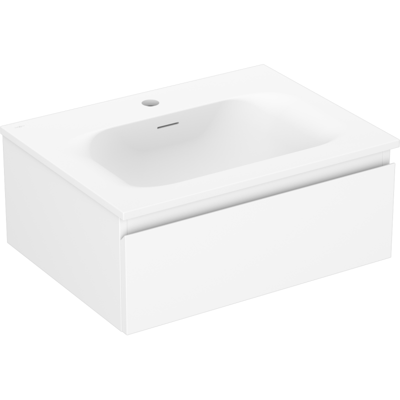 Mexen Orio Badezimmerschrank 60 cm mit Waschbecken Vela, 1 Schublade, weiß matt - 91A10-06023-1-BF01-W23M01