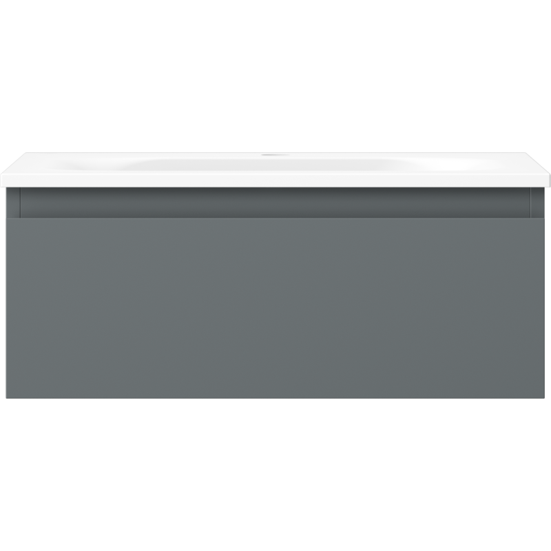 Mexen Orio Badezimmerschrank 60 cm mit Waschbecken Vela, 1 Schublade, Graphit Matt/Weiß Matt - 91A10-06023-1-BF66-W23M01