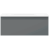 Mexen Orio Badezimmerschrank 60 cm mit Waschbecken Vela, 1 Schublade, Graphit Matt/Weiß Matt - 91A10-06023-1-BF66-W23M01