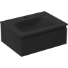 Mexen Orio 60 cm Badezimmerschrank mit Waschbecken Vela, 1 Schublade, Schwarz Matt - 91A10-06023-1-BF71-W23M71
