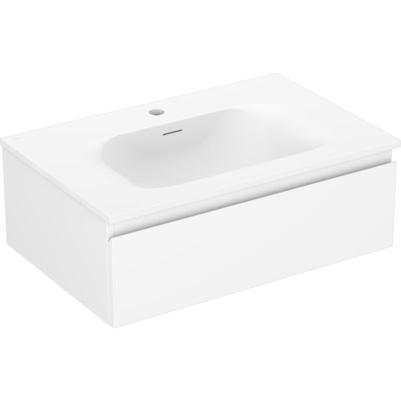Mexen Orio Badezimmerschrank 70 cm mit Waschbecken Vela, 1 Schublade, Weiß Matt - 91A10-07023-1-BF01-W23M01
