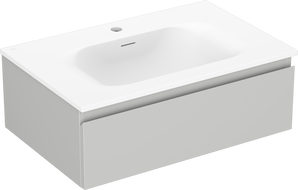 Mexen Orio Badezimmerschrank 70 cm mit Waschbecken Vela, 1 Schublade, grau matt/weiß matt - 91A10-07023-1-BF62-W23M01