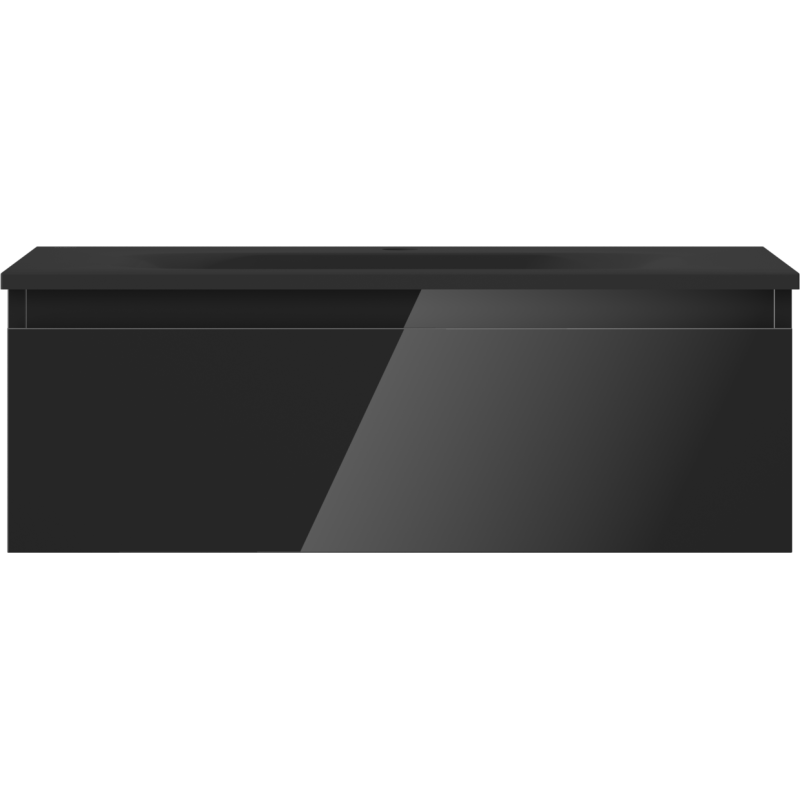 Mexen Orio Badschrank 70 cm mit Waschbecken Vela, 1 Schublade, schwarz glänzend/schwarz matt - 91A10-07023-1-BF70-W23M71