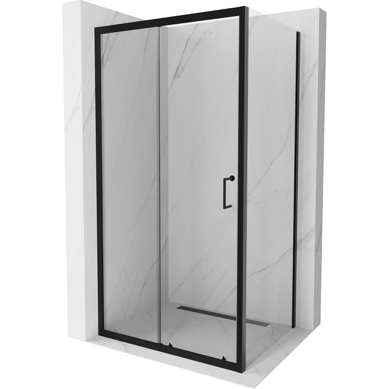 Mexen Apia Schiebetür-Duschkabine 110 x 90 cm, transparent, schwarz - 840-110-090-70-00