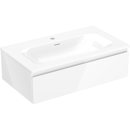 Mexen Orio Badezimmerschrank 80 cm mit Waschbecken Vela, 1 Schublade, weiß glänzend - 91A10-08023-1-BF00-W23M00