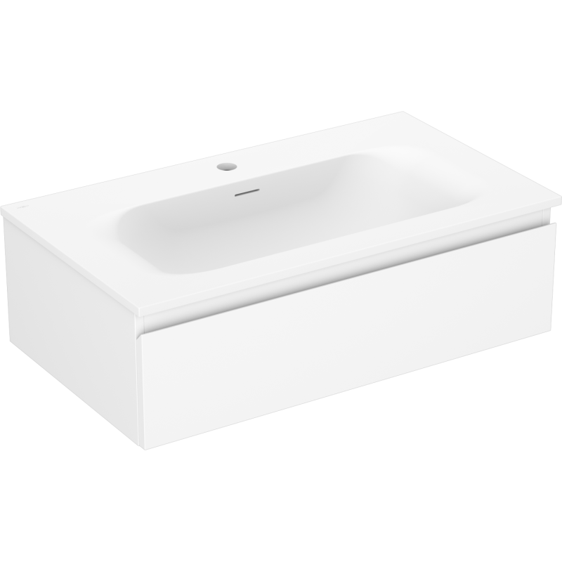 Mexen Orio Badschrank 80 cm mit Waschbecken Vela, 1 Schublade, weiß matt - 91A10-08023-1-BF01-W23M01