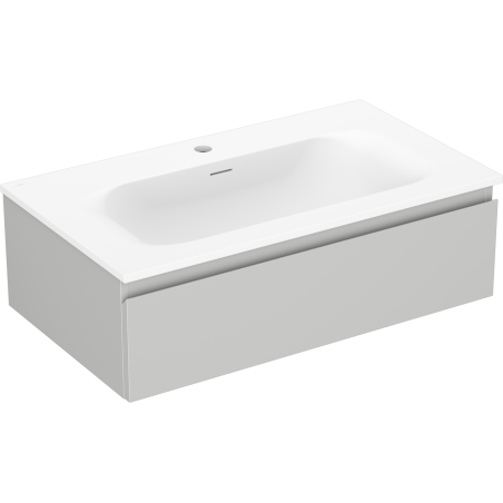 Mexen Orio Badezimmerschrank 80 cm mit Waschbecken Vela, 1 Schublade, grau matt/weiß matt - 91A10-08023-1-BF62-W23M01