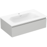 Mexen Orio Badezimmerschrank 80 cm mit Waschbecken Vela, 1 Schublade, grau matt/weiß matt - 91A10-08023-1-BF62-W23M01