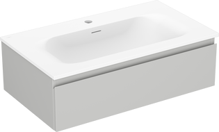 Mexen Orio Badezimmerschrank 80 cm mit Waschbecken Vela, 1 Schublade, grau matt/weiß matt - 91A10-08023-1-BF62-W23M01
