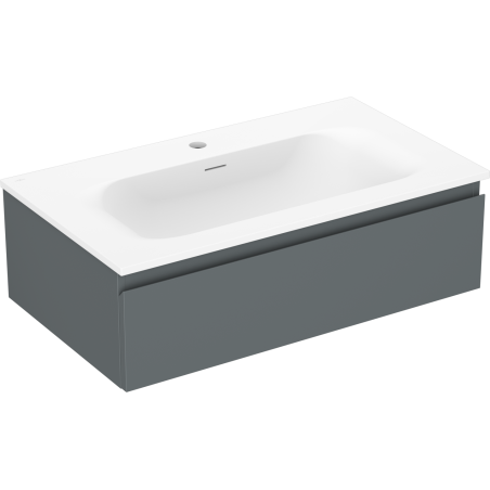Mexen Orio Badezimmerunterschrank 80 cm mit Waschbecken Vela, 1 Schublade, Graphit matt/Weiß matt - 91A10-08023-1-BF66-W23M01