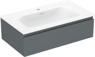 Mexen Orio Badezimmerunterschrank 80 cm mit Waschbecken Vela, 1 Schublade, Graphit matt/Weiß matt - 91A10-08023-1-BF66-W23M01