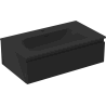Mexen Orio Badezimmerschrank 80 cm mit Waschbecken Vela, 1 Schublade, schwarz matt - 91A10-08023-1-BF71-W23M71