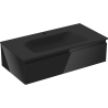 Mexen Orio Badezimmerschrank 90 cm mit Waschbecken Vela, 1 Schublade, schwarz glänzend/schwarz matt - 91A10-09023-1-BF70-W23M71