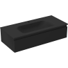 Mexen Orio Badezimmerschrank 100 cm mit Waschbecken Vela, 1 Schublade, schwarz matt - 91A10-10023-1-BF71-W23M71