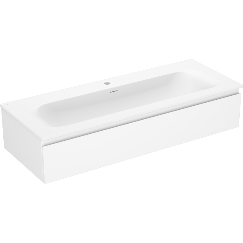 Mexen Orio Badezimmerschrank 120 cm mit Waschbecken Vela, 1 Schublade, weiß matt - 91A10-12023-1-BF01-W23M01