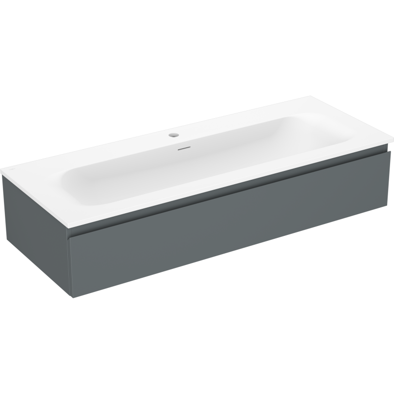 Mexen Orio Badezimmerschrank 120 cm mit Waschbecken Vela, 1 Schublade, graphit matt/weiß matt - 91A10-12023-1-BF66-W23M01