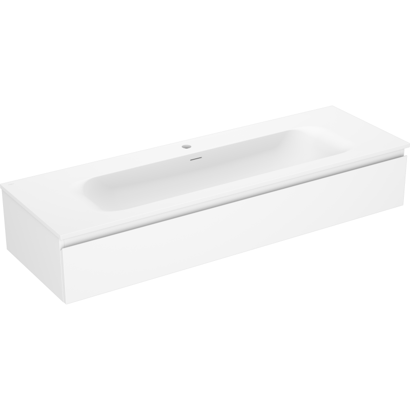 Mexen Orio Badezimmerschrank 140 cm mit Waschbecken Vela, 1 Schublade, weiß matt - 91A10-14023-1-BF01-W23M01