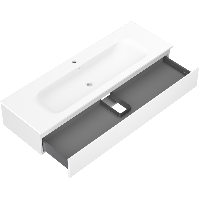 Mexen Orio Badezimmerschrank 140 cm mit Waschbecken Vela, 1 Schublade, weiß matt - 91A10-14023-1-BF01-W23M01