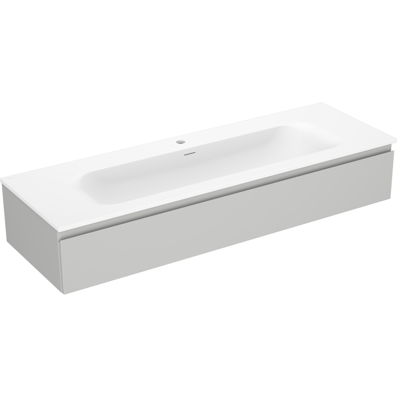 Mexen Orio Badezimmerunterschrank 140 cm mit Waschbecken Vela, 1 Schublade, grau matt/weiß matt - 91A10-14023-1-BF62-W23M01