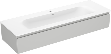 Mexen Orio Badezimmerunterschrank 140 cm mit Waschbecken Vela, 1 Schublade, grau matt/weiß matt - 91A10-14023-1-BF62-W23M01
